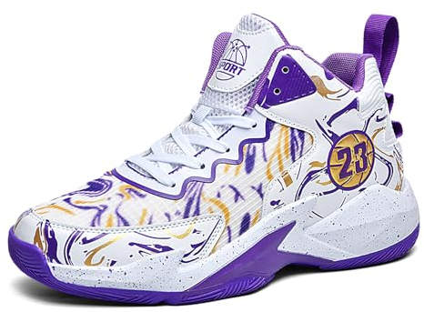 CHRRUXIN Herren Basketballschuhe No-Rutsch Atmungsaktive Outdoor Schuhe für Männer Mode Graffiti Training Schuhe