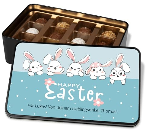 True Statements Personalisierte Pralinendose Ostern mit Namen - Happy Easter Ostergeschenk