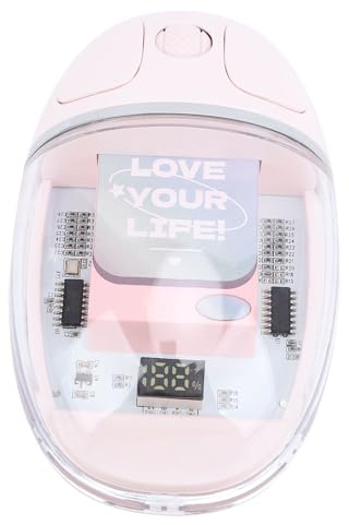 Vikye Bluetooth-Funkmaus, Transparente RGB-Dual-Mode-Mechanische Gaming-Maus, Tragbare Ergonomische Office-Stummschaltungsmaus für PC-Laptop (Rosa)