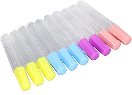 LetCart Contenedor de agujas de coser, tubos de almacenamiento de agujas de plástico transparente para fieltro, 10 unidades, amplia aplicación
