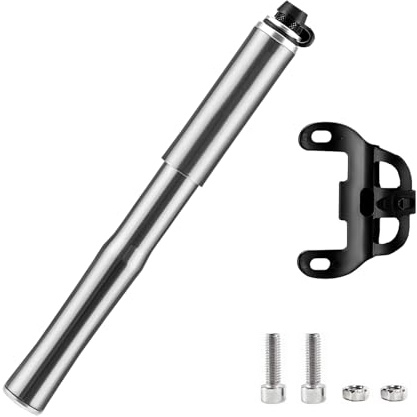 QUMOX Pompe à vélo Portable Mini, Haute Pression pour Cadre - Compatible avec Presta et Schrader - Fiable, compacte et légère - Pompe à vélo pour vélos de Route, VTT et BMX