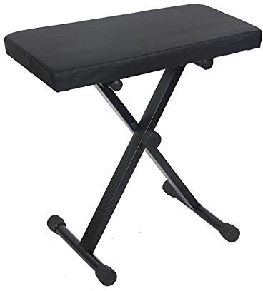 CQIKRWGWS Klavierhocker, Keyboardbank, gepolsterter Sitz, Klavierbank im X-Stil, Verstellbarer Keyboardhocker mit hochdichten Schwämmen, rutschfestem Design an den Füßen, schöne Landschaft