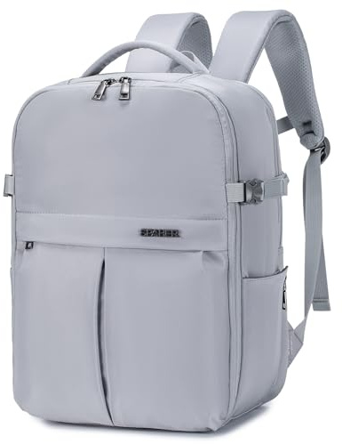 SPAHER Reiserucksack Handgepäck 40x30x20cm Wizzair Vueling Laptop Rucksack 15,6 Zoll mit Laptopfach Business Arbeit Reisen Rucksack Herren Schulrucksack für Teenager Notebook College Damen Grau