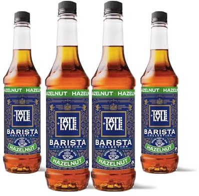 Tate & Lyle Fairtrade Hazelnut Syrup, for Coffee & Cold Drinks - 4 x 750ml | Hazelnut Coffee Syrup, For Hot & Cold Drinks, Produced in the UK, Vegan & Vegetarian