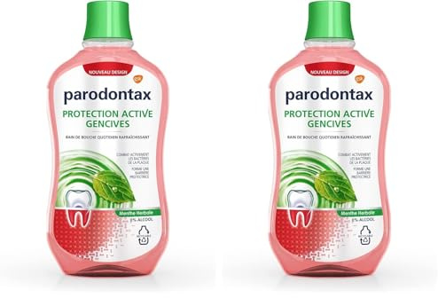 Parodontax Bain de Bouche Herbal, Pour Les Dents Sensibles, Élimine La Plaque Dentaire, Sans Alcool, 500ml (Lot de 2)