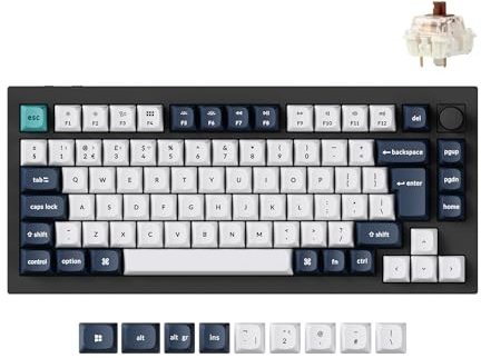 Keychron Q1 Max Wireless Mechanical Keyboard - Full Aluminum, Gateron Jupiter Brown Tactile Switch, Hot-Swappable Programmable Knob QMK RGB(UK Layout) 2.4 GHz/Bluetooth for Mac Windows Linux - Black