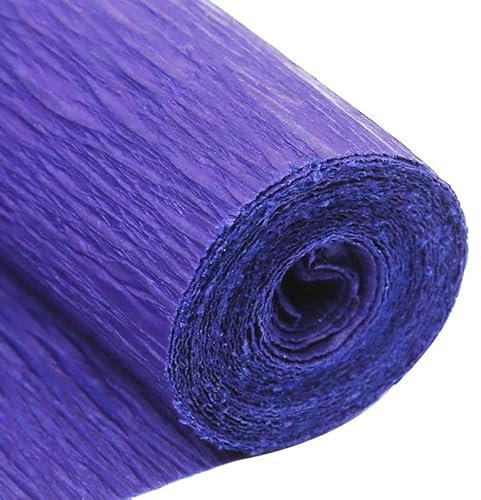 Krepppapier, Kreppband Bunt 250 x 25 cm, 2 Rollen, Krepppapier for Selbermachen von Blumen, for Verpacken von Geschenken, Verpackungsmaterial, handgefertigtes DIY-Geschenkpapier, Basteldekor(Violet)