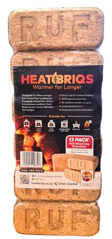 Firewood Briquettes 20kg | High Heat, Long Burning Heat Logs | Low Ash | For Wood Burning Stoves, Fire Pits & Wood Fired Hot Tubs