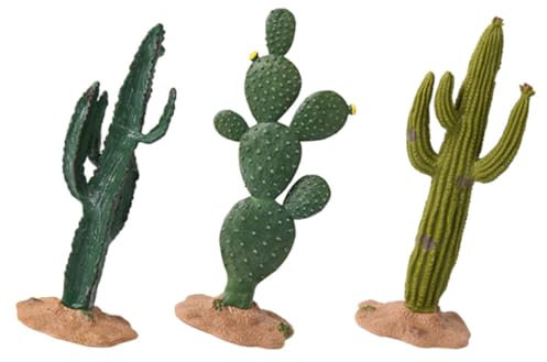 Mobestech 3 Piezas Plantas Artificiales de Cactus Decorativas Imitación para Decoración Interior Hogar y Oficina Diseño Realista