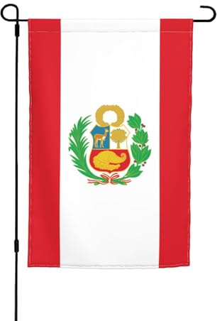 TYUMH Bandera de Perú impresa para jardín, bandera decorativa de 12 x 18 pulgadas para uso en patios, jardines, macetas y balcones
