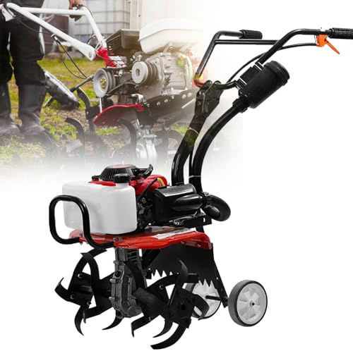 Rotavator de gasolina de 4 tiempos, motor de 55 cc con 4 cuchillas para arado, labrar y desmalezar eficientemente en jardines y granjas