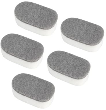BELLIFFY 5pcs Kitchen Cleaning Sponge Pads Double-Sided Dishwashing Scrubbers with Strong Decontamination Grey and White for Household and Bathroom Use