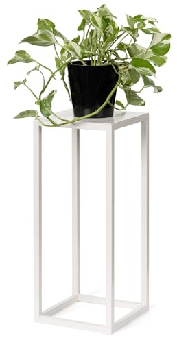 LAMO Manufaktur Soporte para plantas de metal marfil 48 cm | Soporte macetas interior en salón, dormitorio | Moderna estantería para flores de centro mesa boda, pedestal de esculturas, decoraciones
