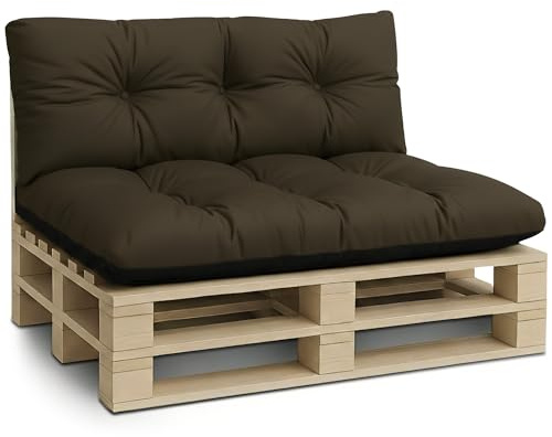 Amazinggirl Cojines para palets Exterior Juego de 2 Cojines para palés - Cojin por Palet o Almohada jardín por Banco terraza balcón y Patio Almohadas para Asiento en Jardin Marrones