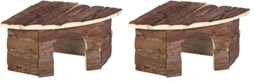 Nobby Woodland Patty Maison en Bois pour rongeurs 21 × 10 × 15 cm (Lot de 2)