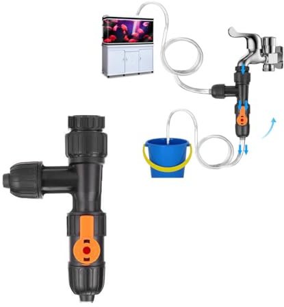 OsAtNb Aquarium Wasserwechsler Wasserhahne Vakuumadapter für schnellen Aquarium Wasserwechsel, halbautomatische Wasserwechsler Fischtank Wasserwechselpumpe mit 3 Hahnadaptern für Fischtank Reinigung