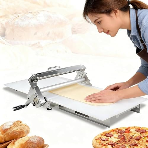 LSHFYV Laminoir à pâte à Croissants, laminoir Professionnel, épaisseur réglable de 0 à 25 mm, Acier Inoxydable, Machine à laminer de Table pour Croissants, Fondant, Pizza et pâtisserie Type300
