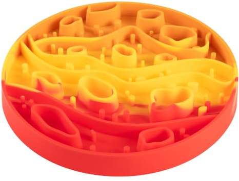 PEGGY11 2-in-1 Mars-Themed Silicone Dog Slow Feeder Bowl & Lick Mat | Reversible design, Planet-inspired front, Space-textured back, Dishwasher-safe, Food-grade material, Raised grooves
