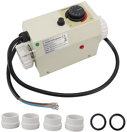 Torvex Water Heater, 3kW Electric Hot Water Heater Immersion Heater with Touch Screen Smart Thermostat for Bathtub and Spa Pool Heating