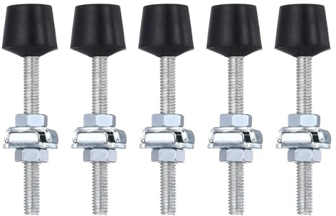 QUARKZMAN 5 Stück Gummi-Kopf Kniehebel-Spanner M4x40mm Kohlenstoffstahl | Kniehebel-Schrauben Montagesatz, Für Boxen Schränke Türen, Mit 10 Stück Schrauben Und Unterlegscheiben