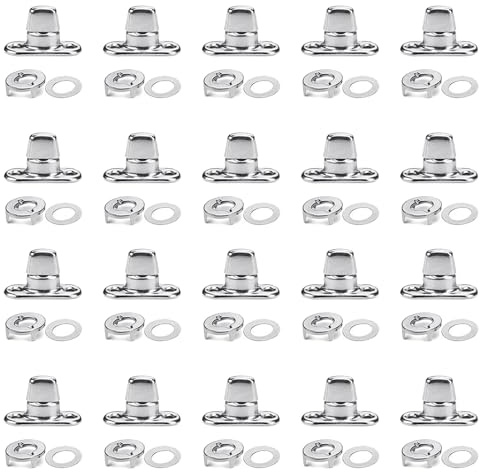 GVSS 20 Pieces Alloy Swivel Lock Eyelets Tarpaulin Sewing Eyelets Oval Twist Lock for Handbags Luggage Accessories Clothing Fixing