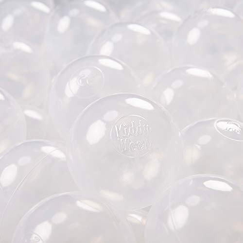 KiddyMoon 50 ∅ 7Cm Bolas Colores De Plástico para Piscina para Niños, Transparente