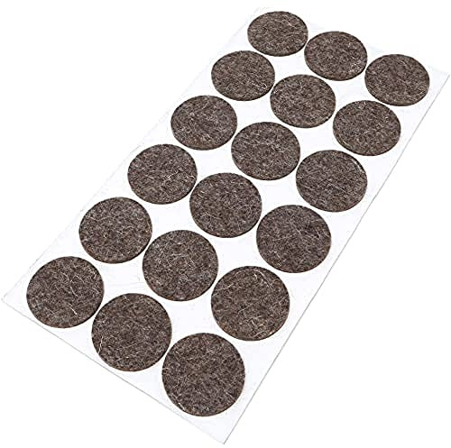 Adsamm WFP-30-SA-BR-36-18-1 WFP-30-SA-BR-36-18 18 x Wool Felt Gliders, Brown, Ø 36 mm