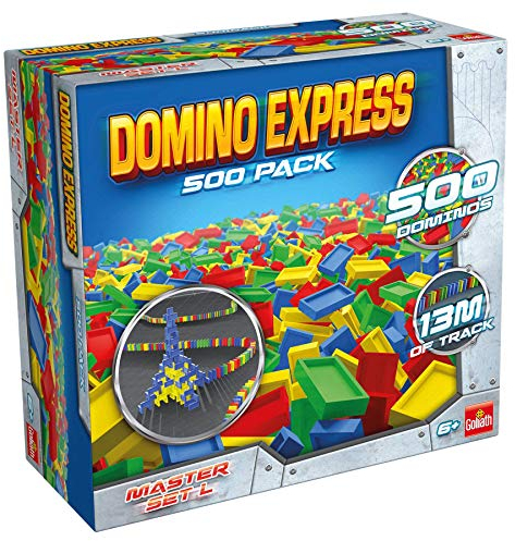 Domino Express 500 Steine, Domino Spiel für Kinder ab 6 Jahren, Konstruktionsspielzeug mit 500 Dominosteinen