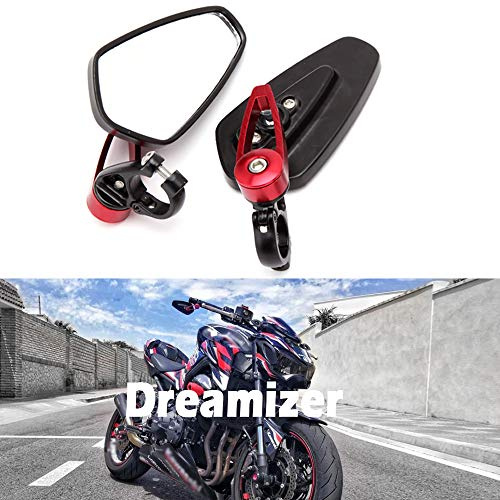 DREAMIZER 7/8 22mm Rétroviseur de Guidon Moto, Rétroviseurs Moto pour CB1000R Grom MSX125 CB500F Z1000 Z650 Z750 Z800 ER6N ER6F MT03 MT07 MT09 MT10 FZ6 FZ07 FZ09 FZ10 GSF1250 GSF600