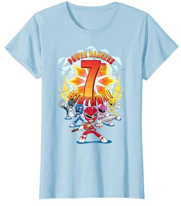 Power Rangers Awesome 7th Birthday Mini Action Shot T-Shirt