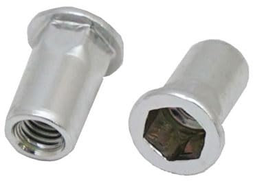 RS PRO Blind Niet, Ø 5.9mm x 11mm, Grau, Stahl, M4, 6mm, min. 0.5mm, max. 2mm, Packung a 100 Stück