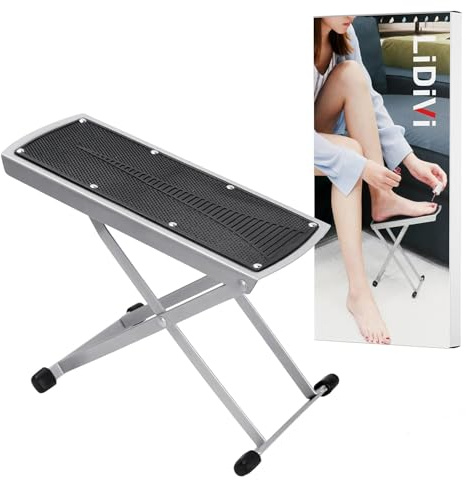 LiDiVi Pedicure Foot Rest, Non-Slip Foot Stand with Toe Separator, Black