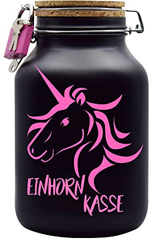 Spardose Einhornkasse Geld Geschenk Idee Schwarz XXL