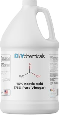 Industrial-Grade 75% Concentration Acetic Acid by DIY Chemicals – Multipurpose Concentrated Vinegar for Rust Removal, Cleaning - Made in USA, Gallon(128 fl oz)