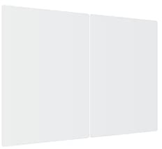 ALLboards Glass Chopping Board Premium Super White 2 Set 52x30cm Cutting Board Splashback Worktop Saver for Kitchen Hob Protection Hot Cover Heat Resistant Multi-Glass Plate Dishes Pad Work Surface