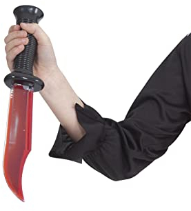 Rubies Coltello con sangue per bambini, lunghezza 33 cm, sangue finto, materiale plastico, originale, ideale per Halloween, carnevale e compleanno.