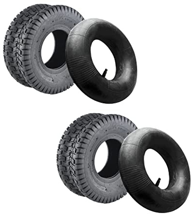 Youyijia 2xReifenmantel 2xSchlauch 15 x 6.00-6 TL 2PR Reifen | Rasenmäherreifen für Rasentraktor Aufsitzmäher Rasenmäherreifen