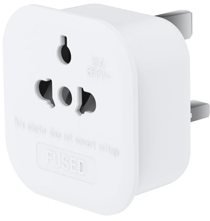 US to UK Plug Adapter,European to UK Power Adaptor,USA to UK Travel Adapter | US/Canada/China/Japan to UK Plug Converter Power Adapter with 13A Fuse Travel Essential (Type A, B, C, I, E, F, L)