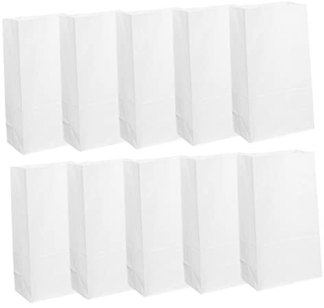 JECOMPRIS 50stücke Frühstückspapiertüten Quadratischen Bodens Papiertüten Für Süßigkeiten Lebensmittel Brot Backwaren Partys