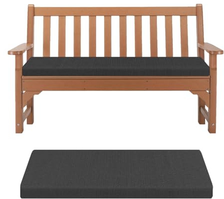 Kimgull Bankauflage Sitzkissen Bank Auflage Ersatzpolster Schwamm Bankkissen Mit Reißverschluss Abnehmbarem Schlippabsicher Stuhlkissen Für Schaukeln Fensterbank (110X40X5CM Schwarz)