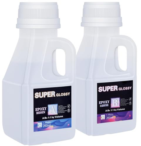 1160ml Epoxidharz Set,Epoxidharz mit Härter 1: 1 Verhältnis Glasklar Gießharz mit Handschuh, Messbecher, Holzstäbchen, Pipetten Harz Gießen Set für Holz, Schmuckherstellung