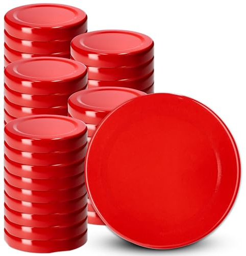KADAX 50er Set Schraubdeckel TO58 für Gläser 58mm Rot – Twist-Off Ersatzdeckel für mittlere Flaschen und Gläser, Luftdicht & Spülmaschinenfest