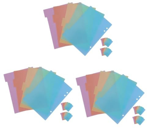 NUOBESTY 9 Sätze Index-trennseite Notizbuch Loseblattpapier Seitenteiler A4 Ordnerregister Notizteiler Seitenmarkierungen Nachfüllpapier Für Das Rubbelbuch Einsteckbarer Organizer Plastik