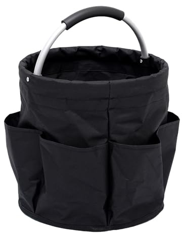 Poupangke Garden Tool Basket, Foldable Cleaning Bucket Organizer Cleaning Bag Cleaning Tool Bucket Multi-pocket Tool Bag, Heavy-Duty Large Organizer Bag Carrier For Garden Tools