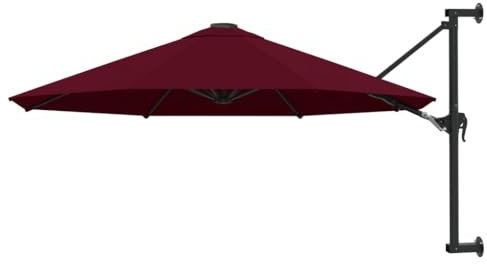 Rasen & Garten, Outdoor Living, Outdoor Regenschirme & Sonnenschirme Wandschirm mit Metallstange 300 cm Burgund