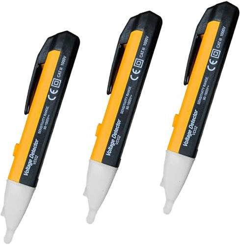 3 Pcs Voltage Tester Pen, Volt Stick,Electric Tester Pen, Non Contact Voltage Tester,Voltage Pen, Tester Range 90v to 1000v with Led Flashlight Adjustable Sensitivity