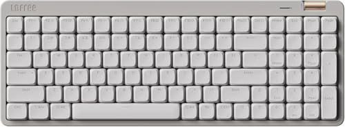 Flow Lite100 Tasten Low Profile Mechanische Tastatur, Swappable Wiederaufladbare Kabellose Tastatur mit 2.4G Empfänger, Bluetooth und Kabelanschluss für Windows, Mac/Linear Switches(Marmor)US-Layout