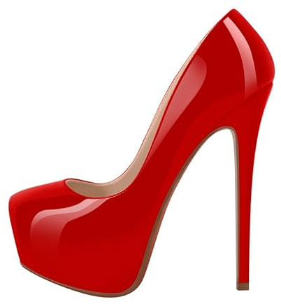 Meinabsatz Damen Klassische Plateau High Heels Slip on Pumps Stiletto Absatz Elegante Damenschuhe Lack Rot 40 EU