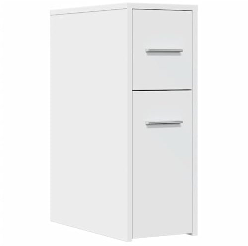 HETFTJN Mobile Dispensa Armadio da Esterno Armadietto Salvaspazio Credenza Ingresso - Armadietto da Bagno Stretto con Ruote Bianco in Truciolato per Cucina Camera Da Letto Soggiorno Sala Studio