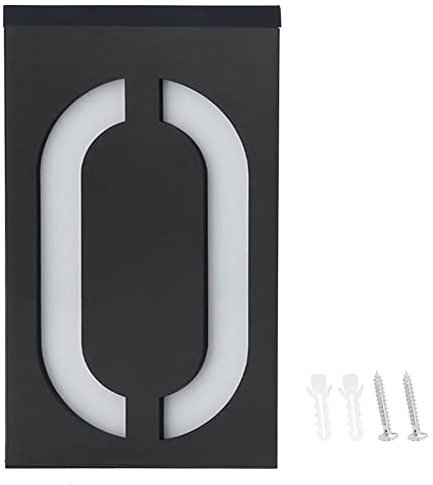 Zoeyilan Luz solar LED para números de casa, números de casa con luz solar para exteriores, números de jardín con energía solar, placas iluminadas con LED para exteriores y arte de pared (numero 4)